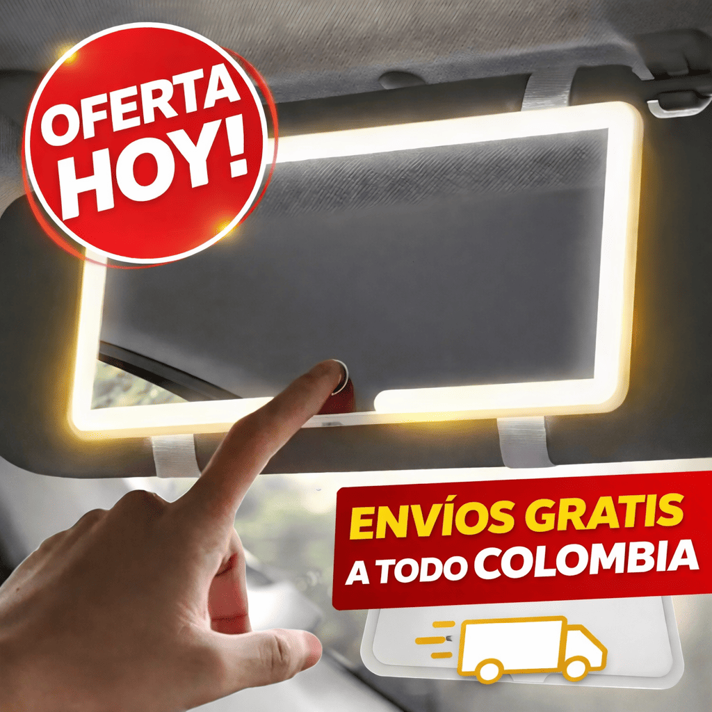 Espejo LED para Carro – Original, Portátil y con Batería Recargable