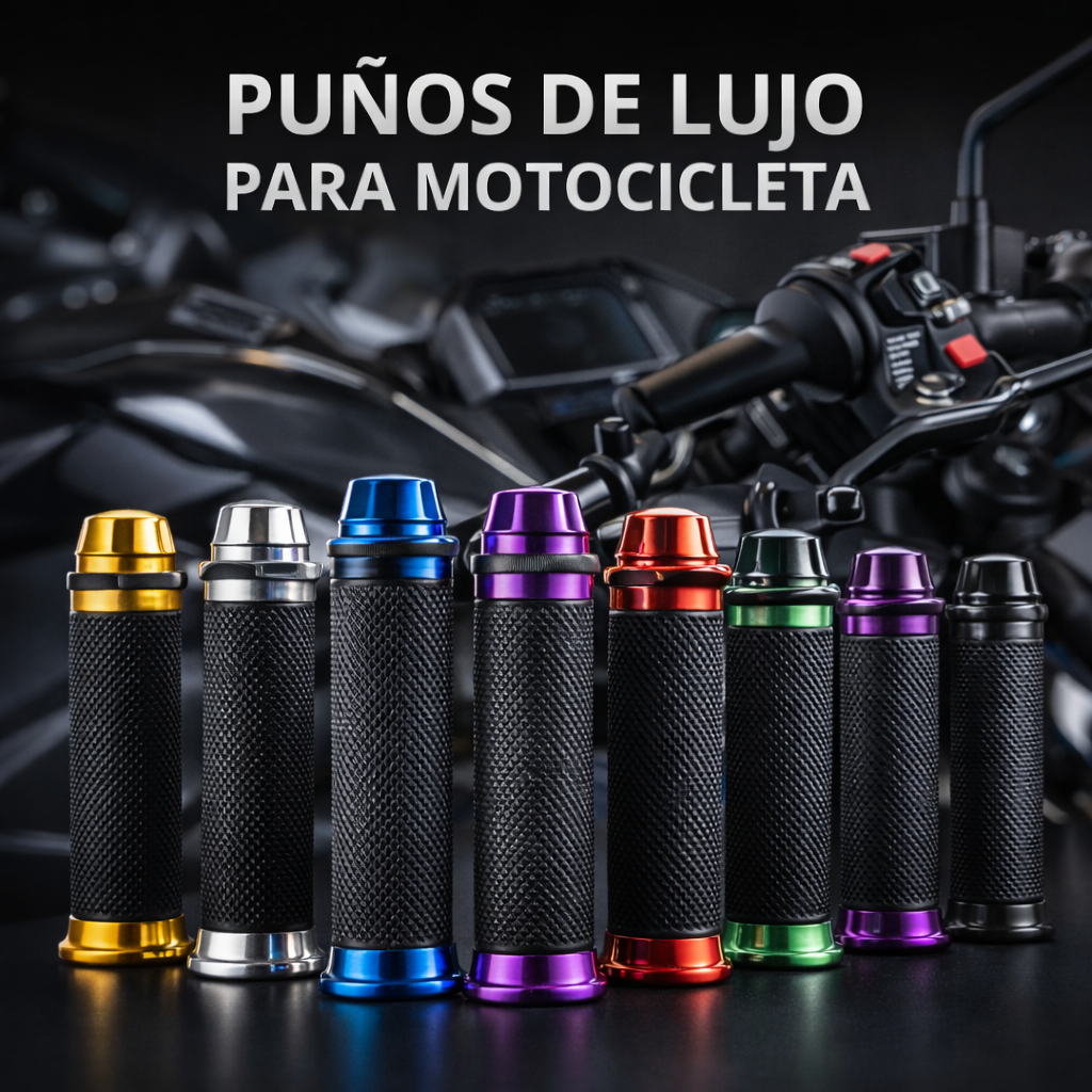 ⚡Puños Premium para Motocicleta (Universales) – Diseño Deportivo en Aluminio y Máximo Agarre⚡