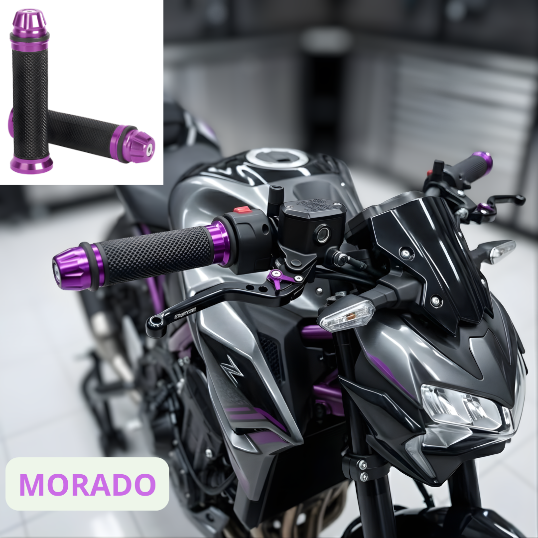 ⚡Puños Premium para Motocicleta (Universales) – Diseño Deportivo en Aluminio y Máximo Agarre⚡