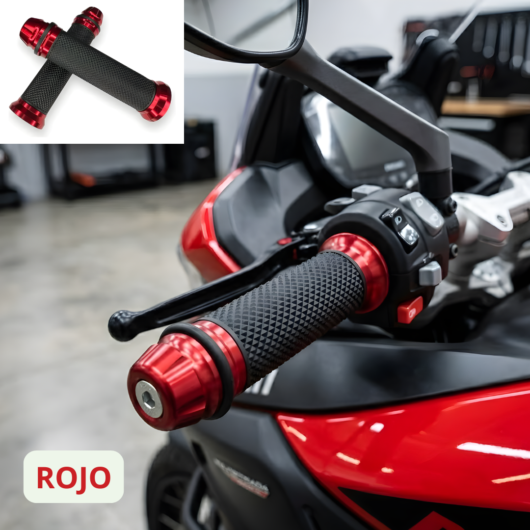 ⚡Puños Premium para Motocicleta (Universales) – Diseño Deportivo en Aluminio y Máximo Agarre⚡